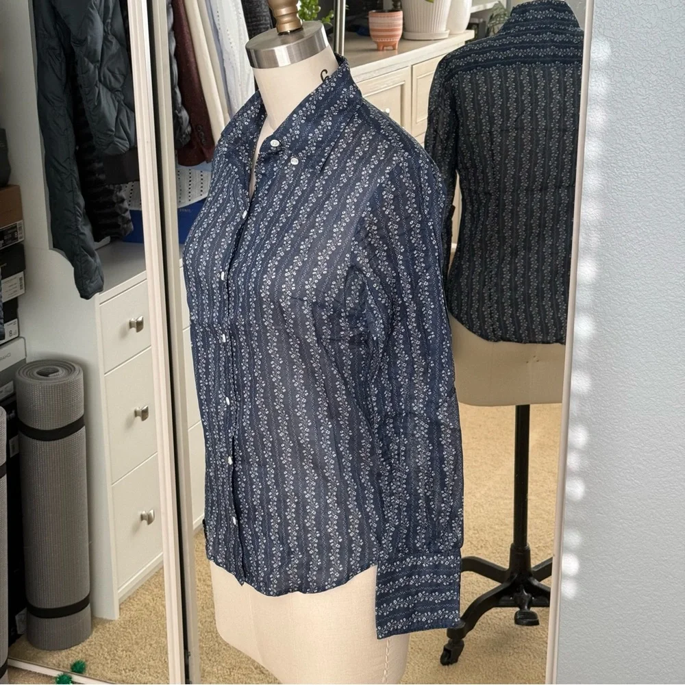 J. Crew Navy White Shirt Size: 0